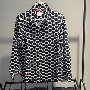 Black and white patterned Kate spade button down